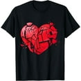 thumbnail image 1 of Single Gift Idea Valentines Day Broken Heart T-Shirt, 1 of 4