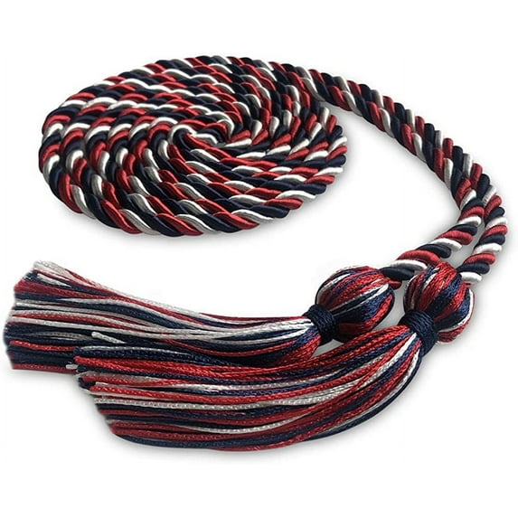 Single Graduation Honor Cord Navy Blue/Red/White