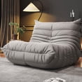 thumbnail image 1 of Single - Gray Memory Foam Floor Lounge Chair With Quilted Teddy Texture, Modern Modular Sofa For Living Room, 1 of 5