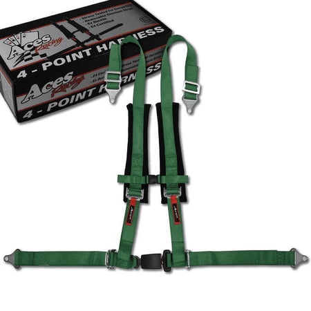 (Single) Green 4 Point Harness with Ez-Buckle