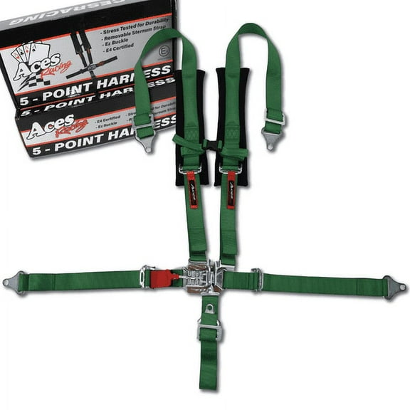 (Single) Green 5 Point Harness (2 Inch Padding)