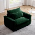 thumbnail image 1 of Single Green Corduroy Chair with Extended Deep Seats / Sit Comfortably for Hours, 1 of 5