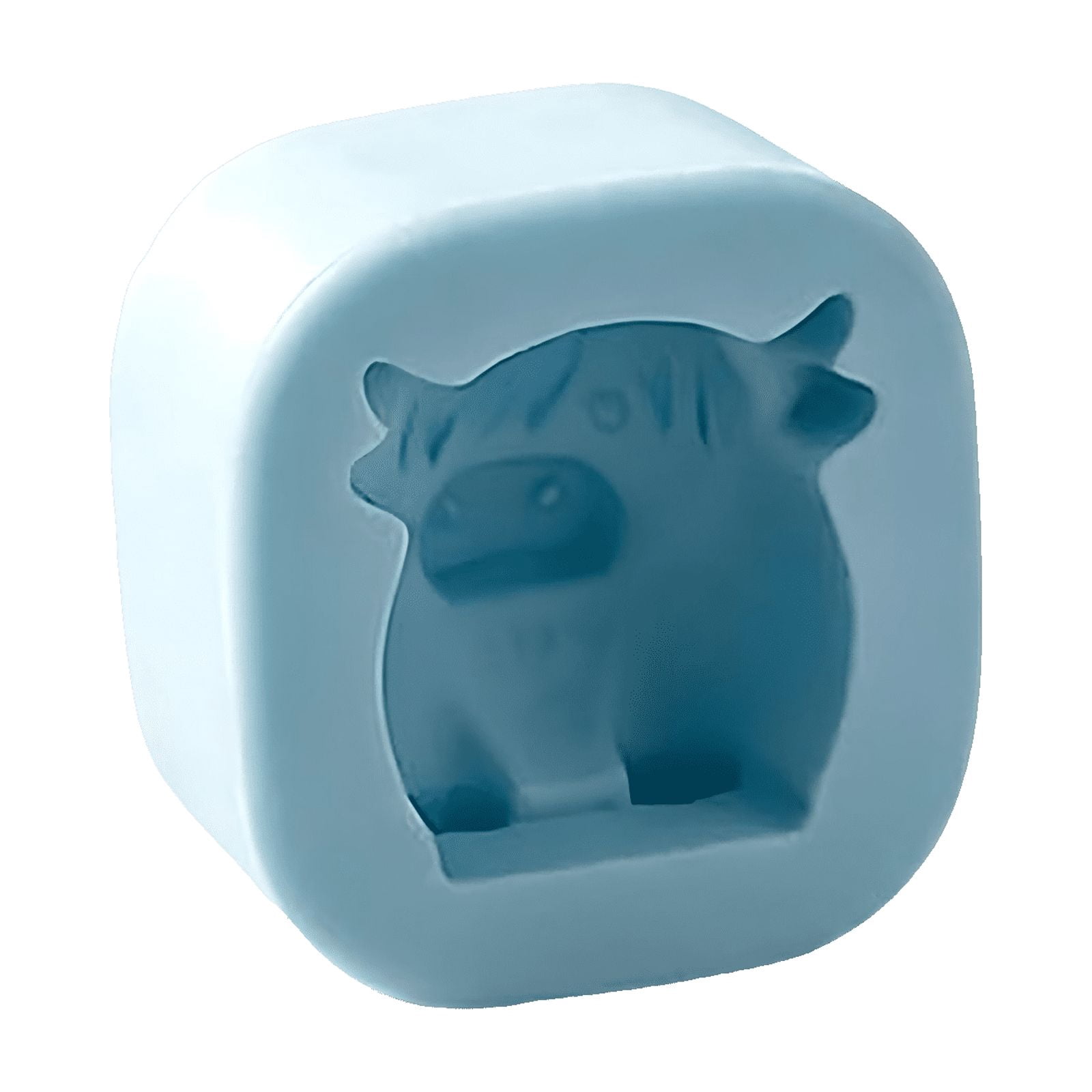 Single Grid Highland Cow Ice Mold Silicone Cute Animal Shape Ice Cube Tray for Drinks Coffee Tea Whiskey Cocktail Freezer Mold Reusable BPA Free Ice Maker