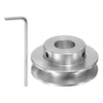 thumbnail image 1 of Single Groove Pulley 10mm Fixed Bore 40mm Outer Diameter Aluminum Alloy for Drilling Machine 6mm PU Round Belt, 1 of 5