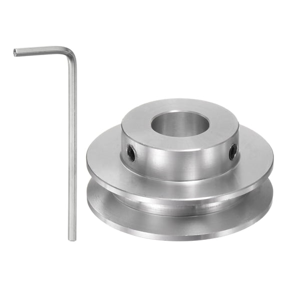 Single Groove Pulley 10mm Fixed Bore 40mm Outer Diameter Aluminum Alloy for Drilling Machine 6mm PU Round Belt