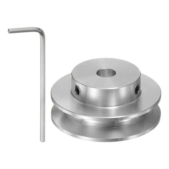 Single Groove Pulley 6mm Fixed Bore 40mm Outer Diameter Aluminum Alloy for Drilling Machine 6mm PU Round Belt