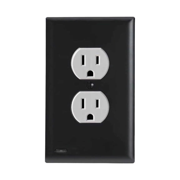 Single GuideLight For Duplex Outlets Replaces Plug In Night Light Electrical Receptacle Wall Plate With LED Night Lights Auto On/Off Sensor Energy Saving Dimmable Bedroom Bathroom Hallway Lamp