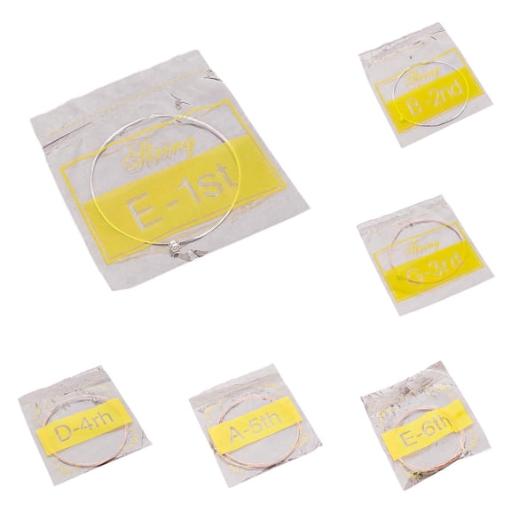 Single Guitar Strings for Acoustic Guitar, Extra Light Guitar Replacemen Steel Strings, Bright and Well-Balanced Tone E-1st, B-2nd, G-3rd, D-4th, A-5th, E-6th