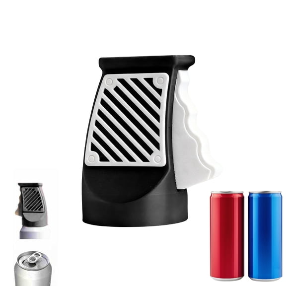 Single Hand Can Opener For Sodas Beer Energy Drink Printed Design Safe Nonslip Grip Lid Removal Tool