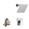 thumbnail image 1 of Single Handle 1-Spray Square Shower Faucet 1.8 GPM with Pressure Balance and Brass Valve Included, 1 of 6