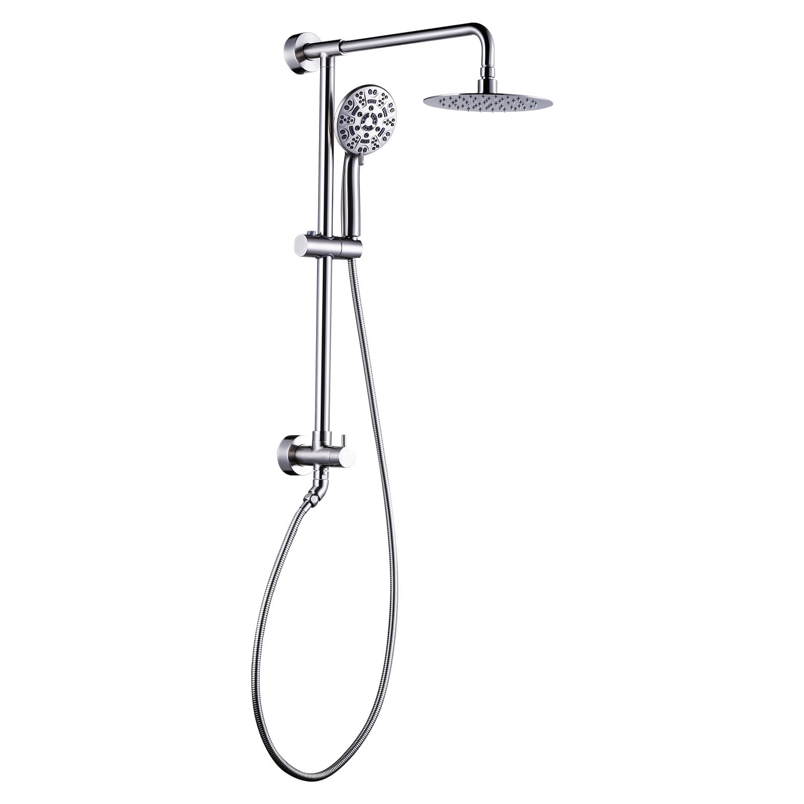 Brushed Nickel Large Wall Mounted Handheld Shower System