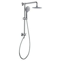 Single Handle 7 Spray Patterns Wall Mounted Shower Faucet with Hand Shower 1.8 GPM in Brushed Nickel