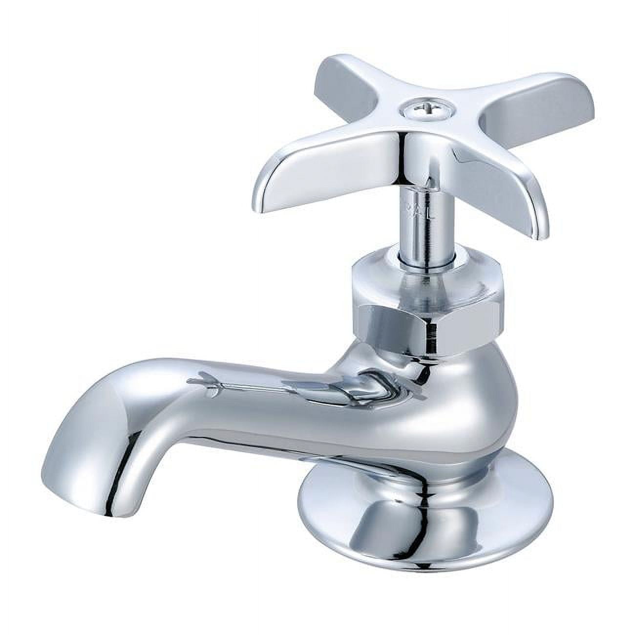 Polished Chrome Single-Hole Cross Handle Bathroom Faucet