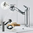 thumbnail image 1 of Single Handle Basin Mixer Tap Brass Single Hole Bathroom Faucet with Hot/Cold Water and Rotation, 1 of 8
