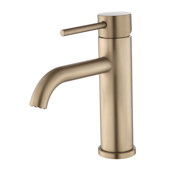 Single Handle Bathroom Faucet Lavatory Faucet Stainless Steel Single Hole-T10, Brushed Gold