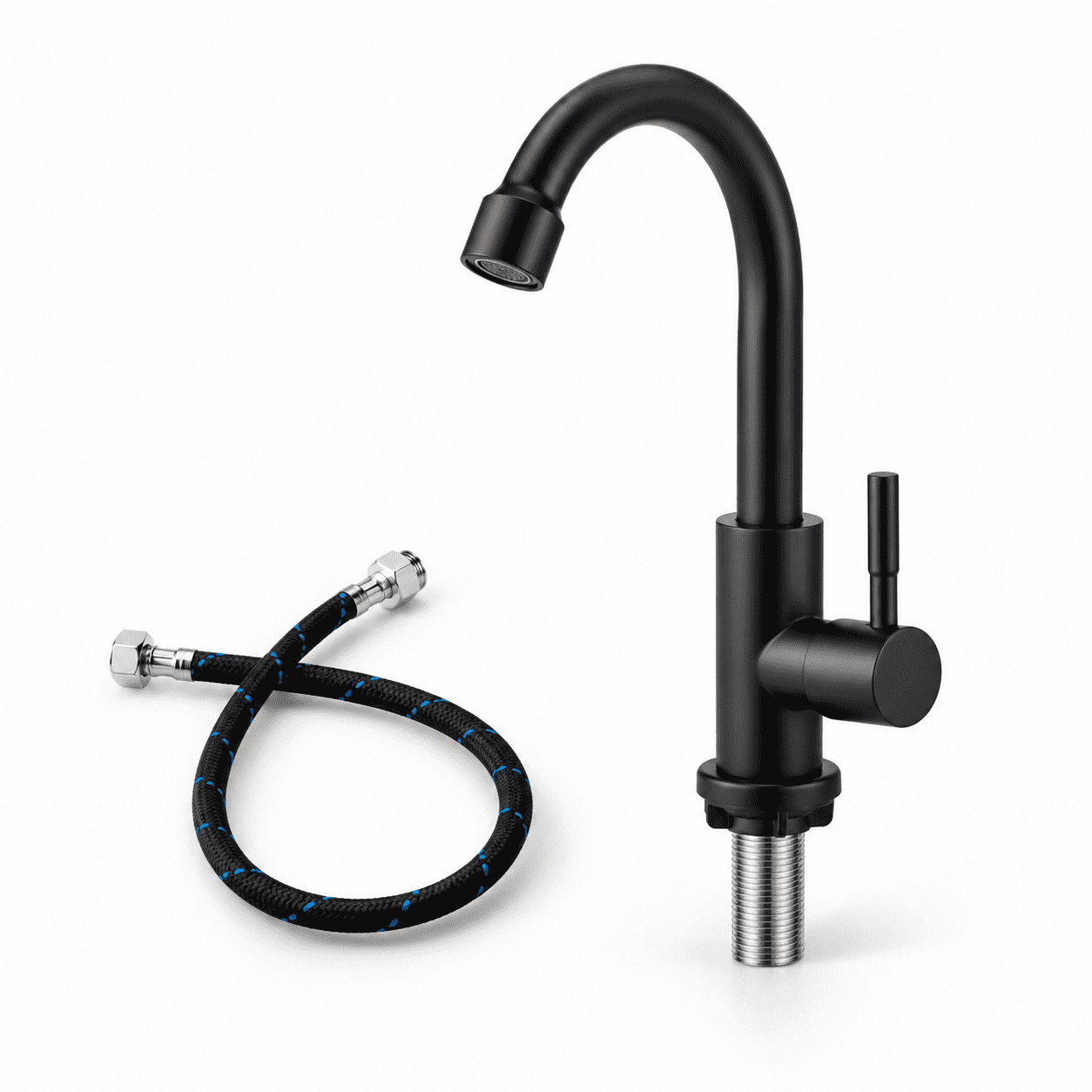 Single Handle Cold Water Bar Sink Faucet, Matte Black, SUS304 Stainless ...