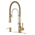 thumbnail image 1 of Wowow 20.7 in.Single Handle Convenient Pull Down Sprayer Kitchen Faucet in Gold and Chrome with Soap Dispenser, 1 of 7