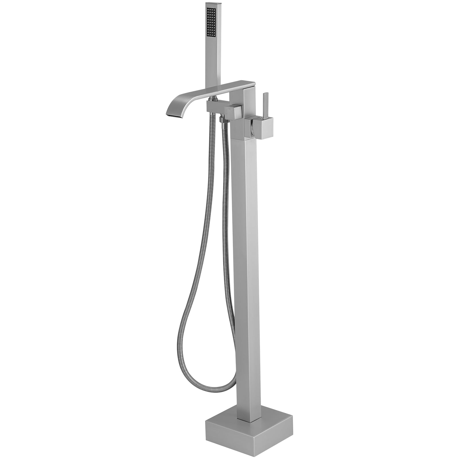 Brushed Nickel Single-Handle Freestanding Tub Faucet with Hand Shower