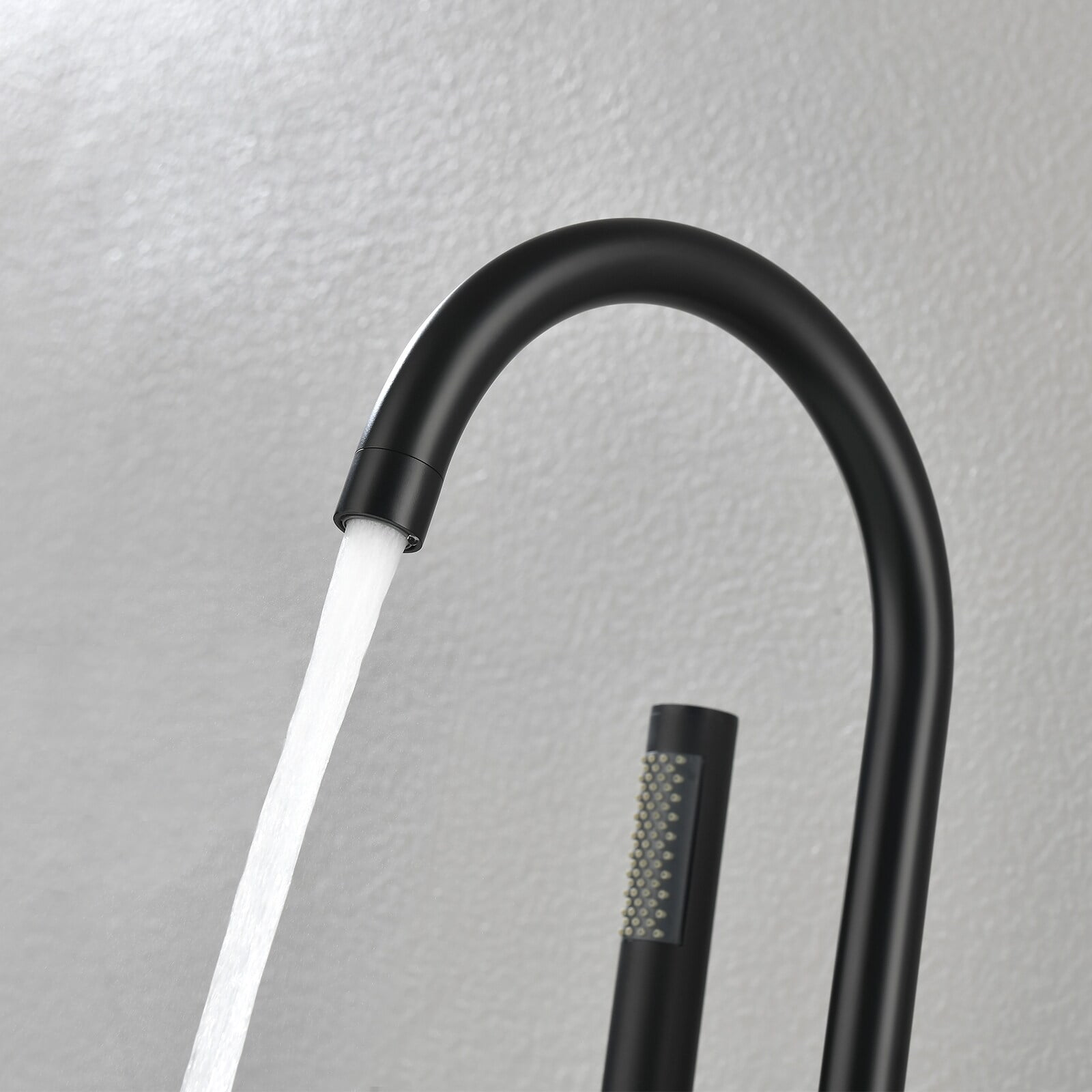 Single Handle Floor Mounted Gooseneck Freestanding Tub Filler Matte