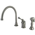 thumbnail image 1 of Single Handle Kitchen Faucet with Brass Sprayer - Satin Nickel, 1 of 1