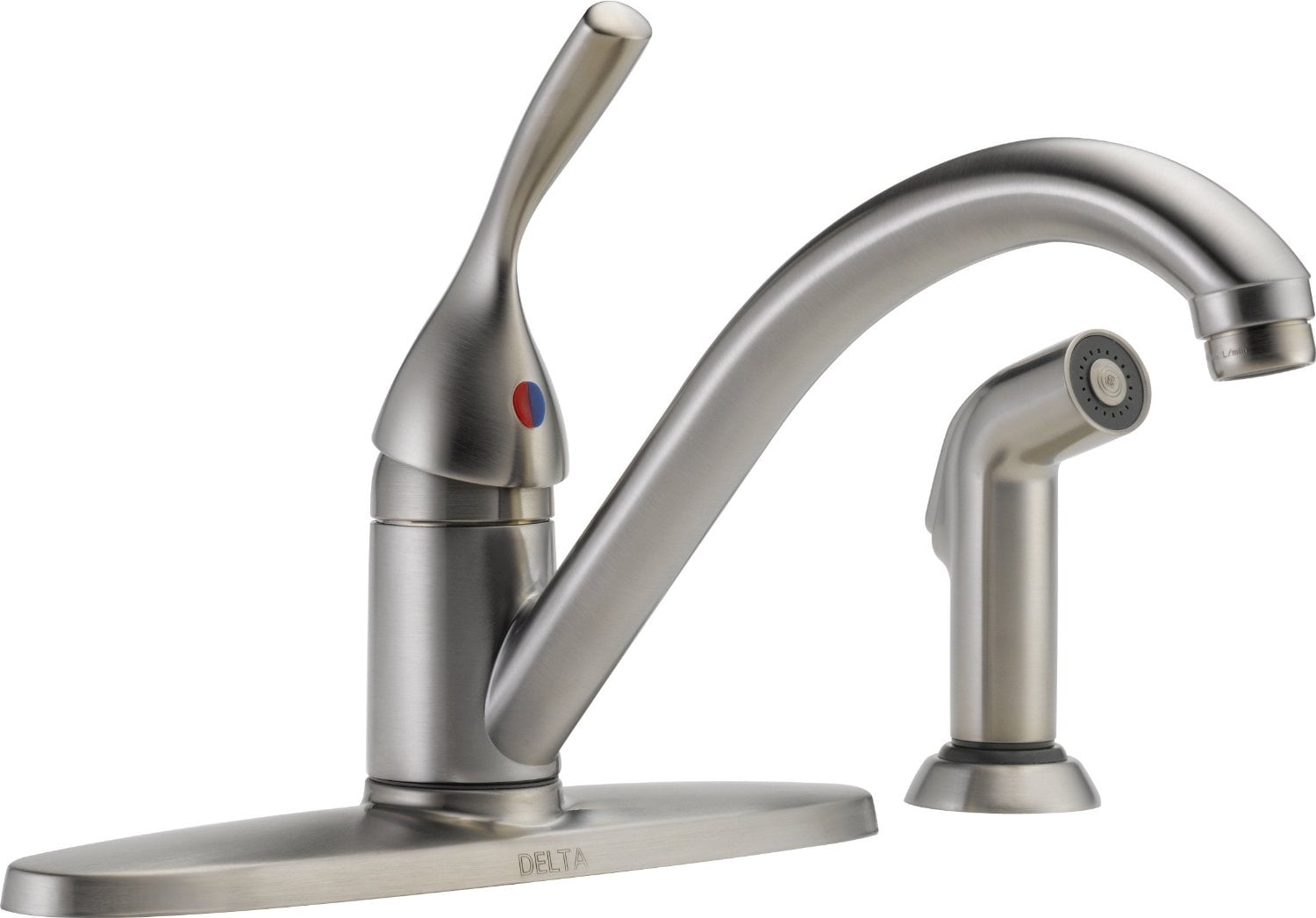 Stainless Steel Single-Handle Kitchen Faucet with Side Sprayer
