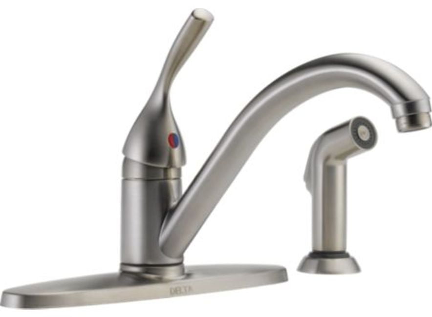 Stainless Steel Single-Handle Kitchen Faucet with Side Sprayer