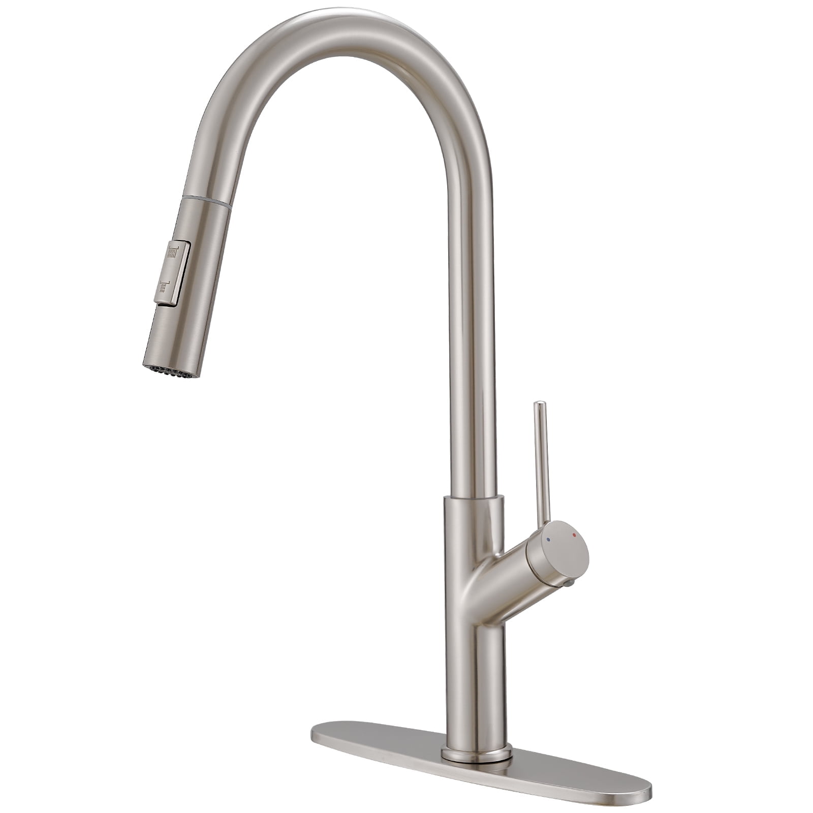 Nickel High-Arc Single Handle Pull-Down Kitchen Faucet