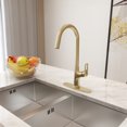 thumbnail image 1 of Single-Handle Pull-Out Sprayer Kitchen Faucet Deckplate Included in Brushed Gold, 1 of 7