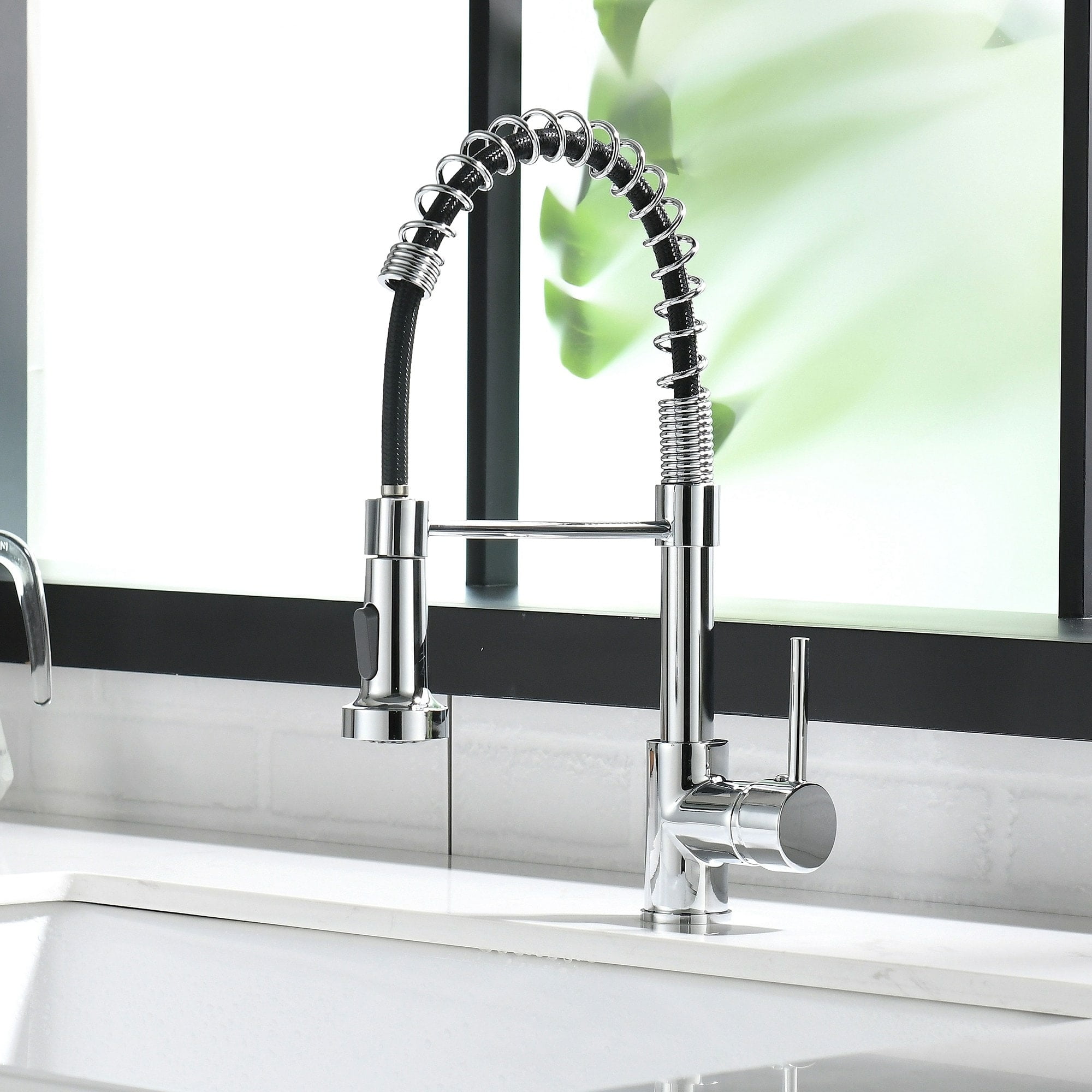 Chrome High-Arc Pull-Out Sprayer Kitchen Faucet