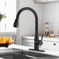 thumbnail image 1 of Sunrinx Pull Down Kitchen Faucet Matte Black, 3 Spray Modes, 360° Swivel Stainless Steel Sink Faucet, 1 of 10
