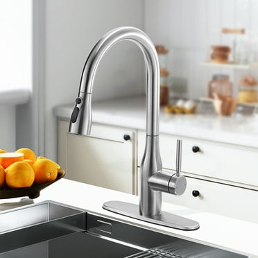 Single Handle Pull-down Kitchen Faucet with Deck Plate