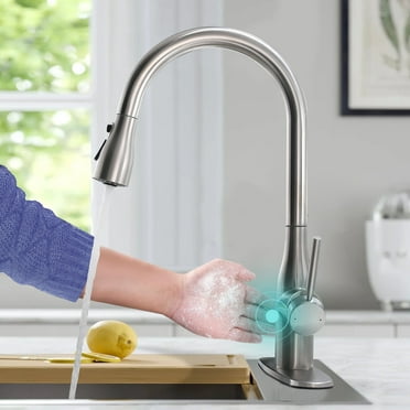 Sunrinx Stainless Steel Brushed Nickel Pull-down Touchless Kitchen Faucet
