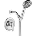 thumbnail image 1 of Single-Handle Shower Faucet Set Shower Kit with Valve Shower Head and Handle Set Shower Trim Kit with 6 Modes ABS Handheld Shower Fixtures Shower Valve and Trim Kit Polished Chrome, 1 of 17