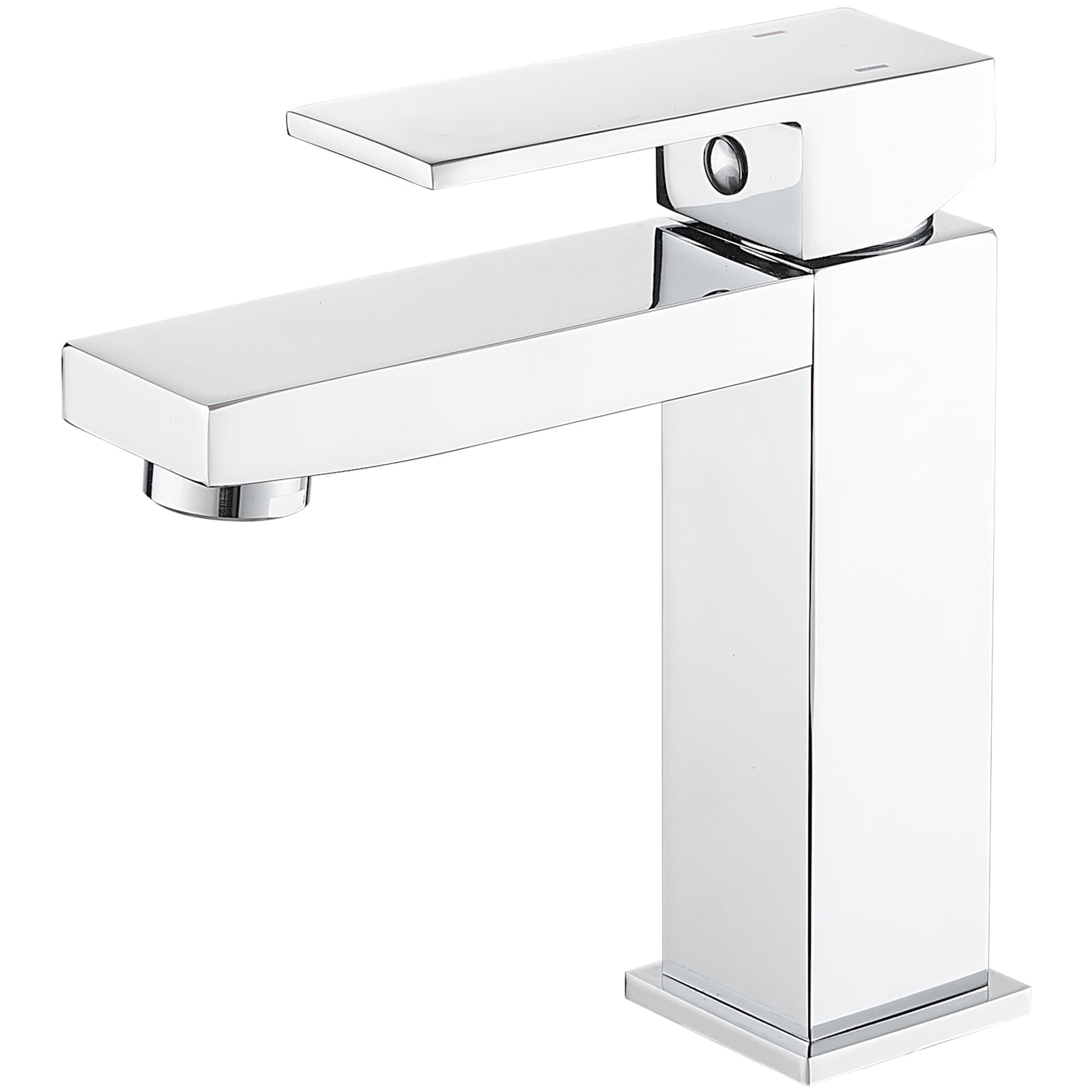 Polished Chrome Single-Handle Low-Arc Bathroom Faucet