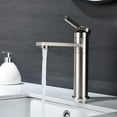 thumbnail image 1 of Single Handle Sink Vanity Bathroom Faucet,Brushed Nickel Stainless Steel Bath Faucets Bathroom Sink Faucets, 1 of 8