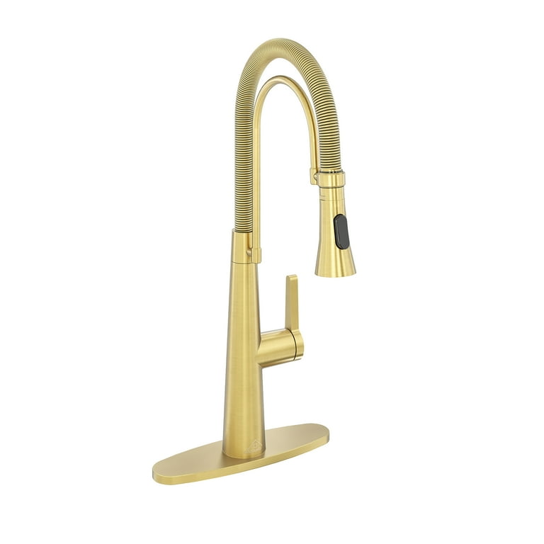 Elements of Design Chicago Polished Brass 2-Handle Deck-Mount High-Arc Handle Kitchen Faucet (Deck Plate Included) Elements of Design Chicago Polished Brass 2-Handle Deck-Mount High-Arc Handle Kitchen Faucet (Deck Plate Included)
