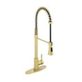 thumbnail image 1 of CASAINC Single Handle Kitchen Faucet with Pull Down Sprayer, Deck Mounted, Brushed Gold, 1 of 4