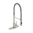 thumbnail image 1 of Single-Handle Spring Standard Kitchen Faucet Deck Mounted Kitchen Sink Faucet with Dual Function Sprayhead and Deckplate Included in Brushed Nickel, 1 of 4
