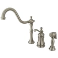 thumbnail image 1 of Single Handle Widespread Kitchen Faucet with Brass Sprayer, 1 of 1