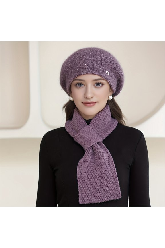 Single Hat Women's Hat New Autumn Winter Highlight Cold-proof Warm Fleece Thickened Comfortable Elegant Simple Generous Hat for Daily Outings, Shopping, Running, Hiking, Exercising, Walking Leisure