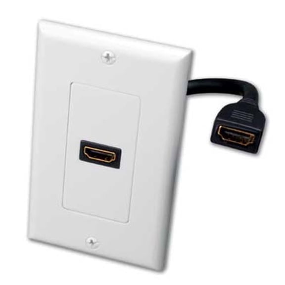 Single Hdmi Wallplate W Pigtail White-