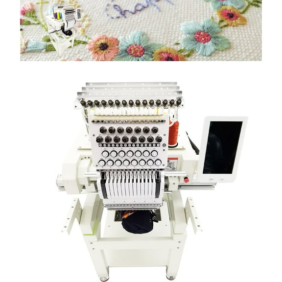 Single Head 15 Needle Commercial Automatic Embroidery Machine