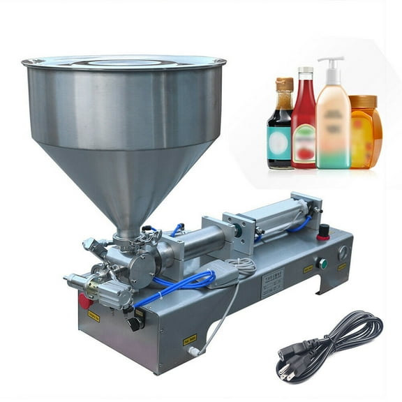 Single Head Filling Machine Paste Filling Machine Hopper Horizontal Liquid Filling Machine Single Head 100-1000ML With Pedal Control Pneumatic Paste Liquid Filling Horizontal Packing Machine
