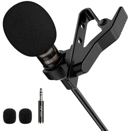 Single Head Lavalier Lapel Microphone Omnidirectional Condenser Mic for Apple iPhone Android & Windows Smartphones, Youtube, Interview, Studio, Video Recording, Noise Cancelling Mic