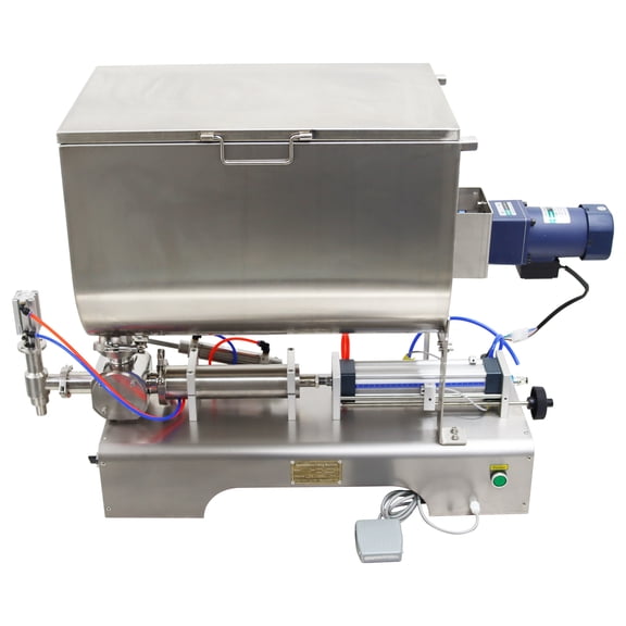 Single Head Paste Piston Filling Mixing Machine with 80L Horizontal Mixing Hopper 110V
