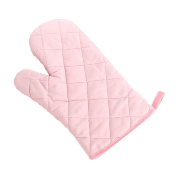 Single Heat-Proof Oven Glove with Pot Pad, Microwave & Oven Mitt for Kitchen Cooking, Baking, and Hot Utensil Handling,Pink