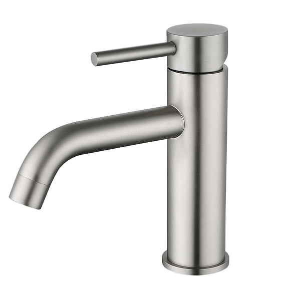 Single Hole Bathroom Sink Faucet, Lever Handle Solid Brass Basin Faucet