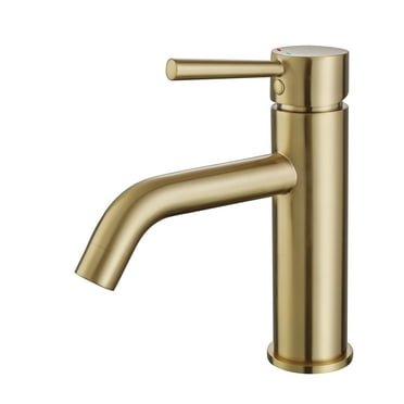 Single Hole Bathroom Sink Faucet, Lever Handle Solid Brass Basin Faucet