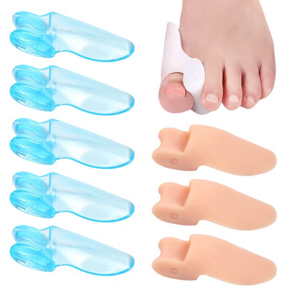 Single Hole Bunion Corrector, Big Toe Overlap Separator, Silicone Toe Spreader, Soft SEBS, 8PCS