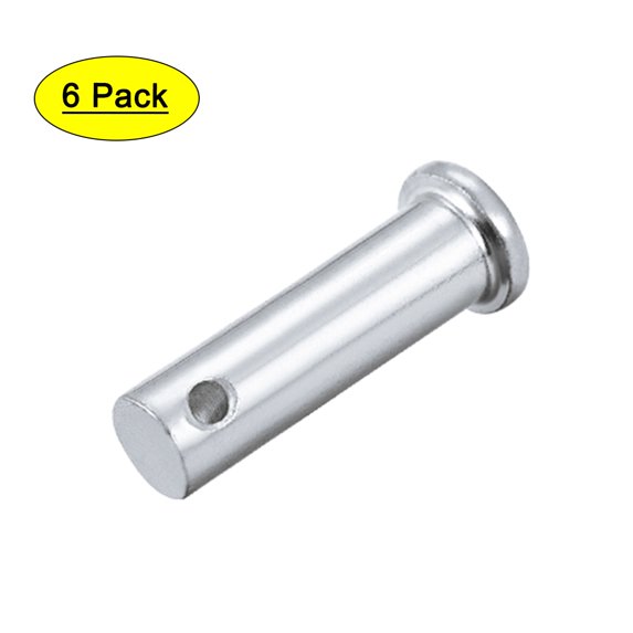 Single Hole Clevis Pins -10mm x 35mm Flat Head Zinc-Plating Solid Steel Link Hinge Pin 6Pcs